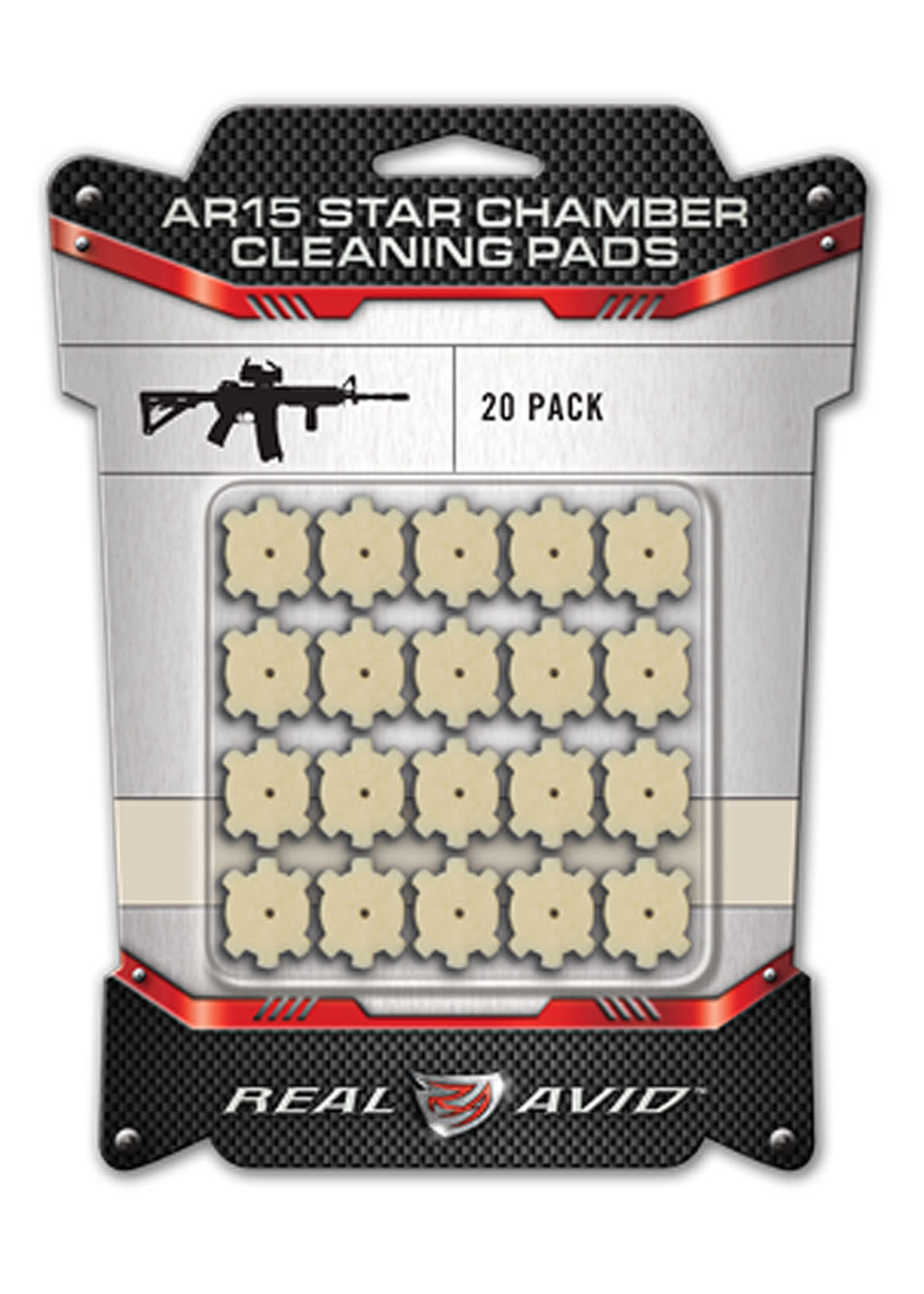 Real Avid Real Avid AVAR15CP AR15 Star Chamber Pads Wool 20 Per Pack