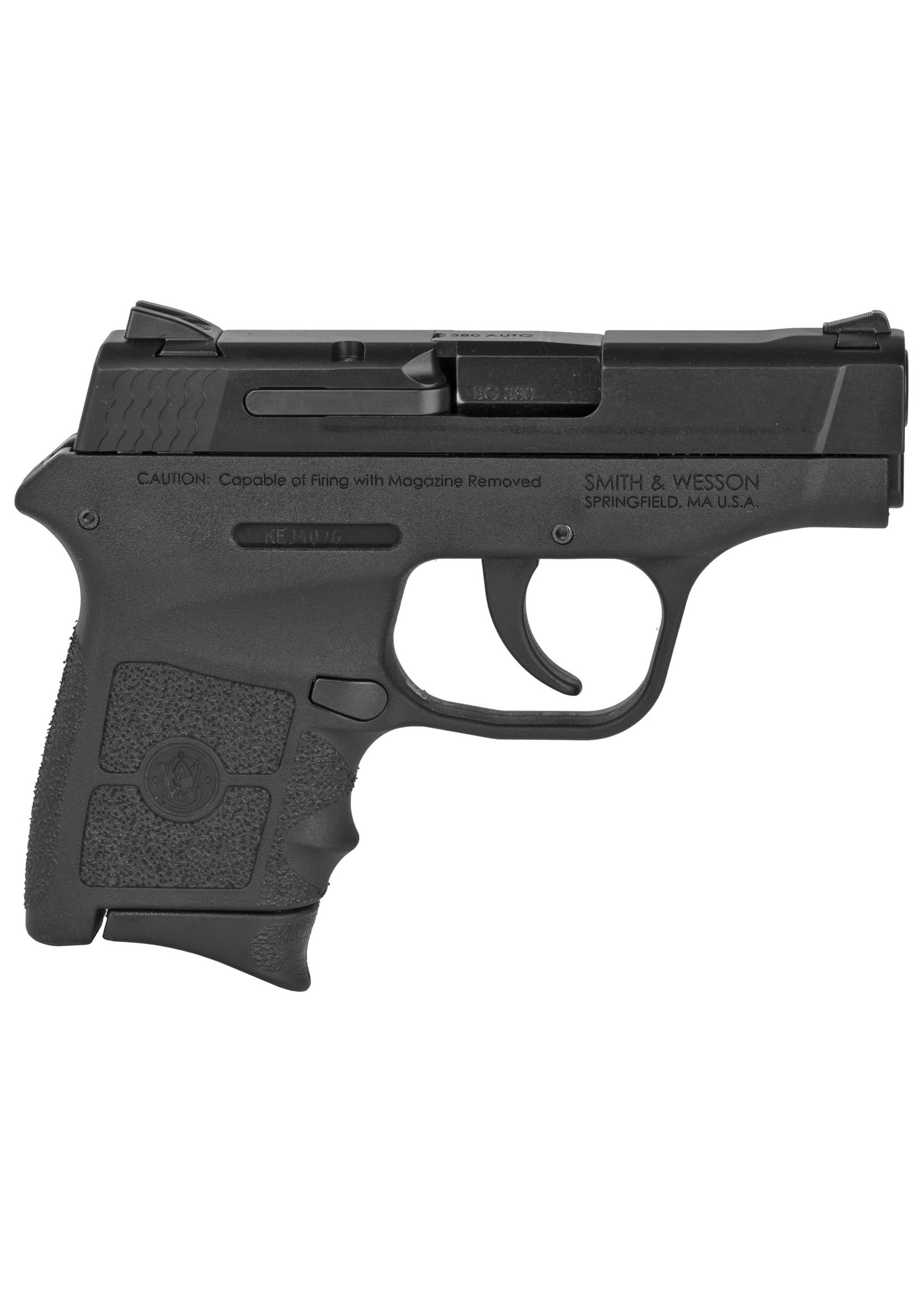 Smith and Wesson (S&W) Smith & Wesson, M&P Bodyguard, Double Action Only, Semi-Automatic, Polymer Frame Pistol, Sub-Compact, 380ACP, 2.75" Barrel, Armornite Finish, Black, Fixed Sights, 6 Round, 2 Magazines