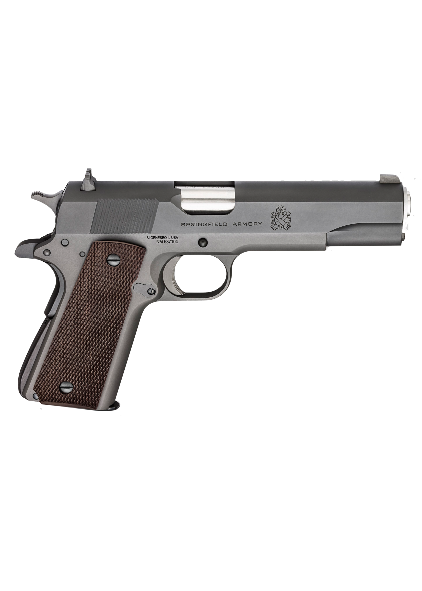 Springfield Armory Springfield Armory 1911 Mil-Spec Defender Legacy 45 ACP Caliber with 5" Barrel, 7+1 Capacity, Overall Black Parkerized Finish Carbon Steel, Beavertail Frame, Serrated Slide & Crossed Cannon Cocobolo Grip