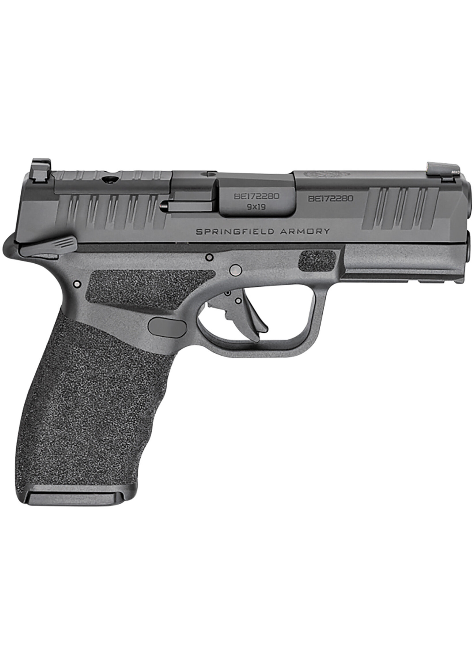Springfield Armory Springfield Armory HCP9379BOSPMS Hellcat Pro OSP Compact 9mm Luger 15+1 3.70" Black Melonite Steel Barrel, Black Melonite Optic Ready/Serrated Slide, Black Polymer Frame w/Accessory Rail, Black Polymer w/Adaptive Texture Grips, Right Ha