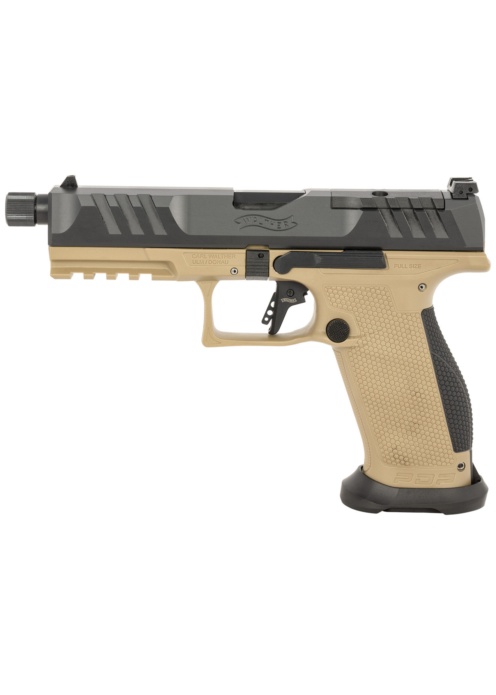 Walther Walther Arms 2876582 PDP Pro SD 9mm Luger 18+1 5.10" Threaded Barrel, Black Optic Cut/Serrated Slide, FDE Polymer Frame with Pic. Rail, Performance Duty Grip, Flared Magwell