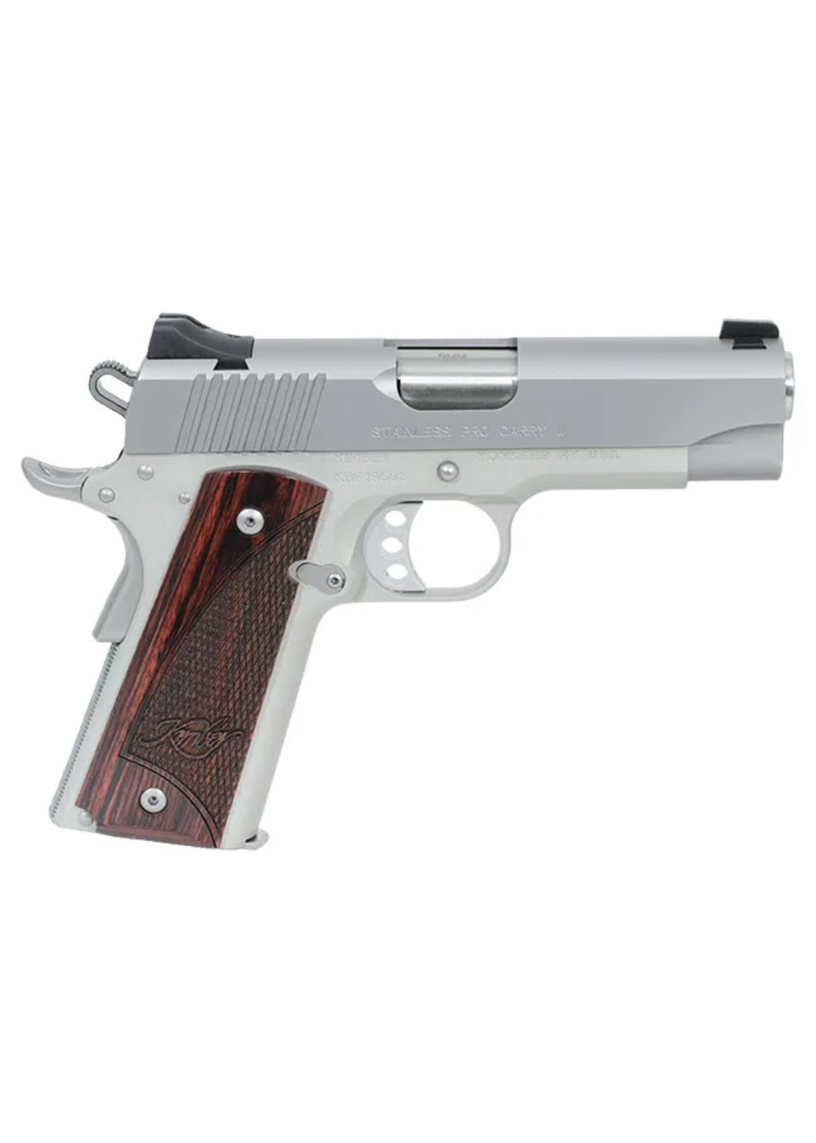 Kimber Kimber, STAINLESS PRO CARRY II, Semi-automatic, Full Size, 9MM, 4" Barrel, Matte Finish, Silver, Wood Grips, Fiber Optic Front Sight, 9 Rounds 3200323