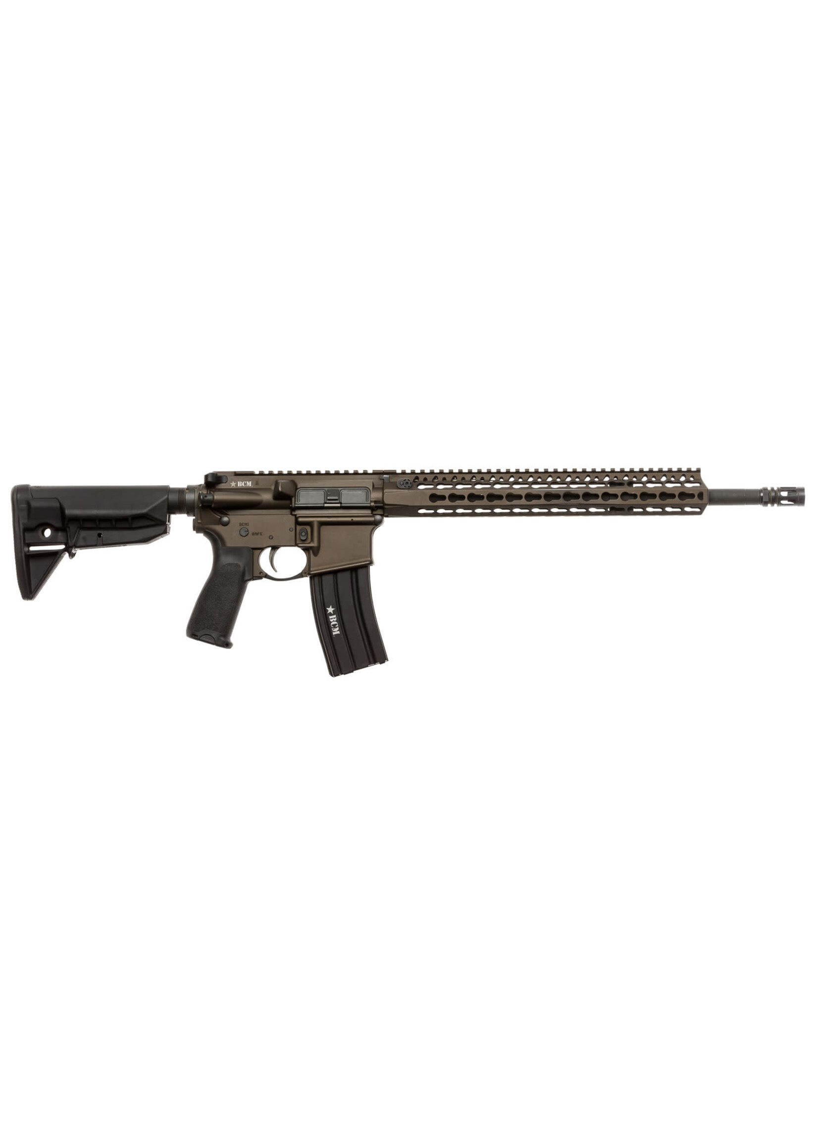 Bravo Company Mfg SPECIAL ORDER BCM 750790BRZ RECCE-16 KMR-A 223 Rem/5.56x45mm NATO 30+1 16" Government Profile Steel Barrel, Mod 0 Compensator, Bronze Cerakote Finished 7075-T6 Receiver, Synthetic 6 Position Stock, Bravo Mod 3 Grip, Ambidextrous Safety