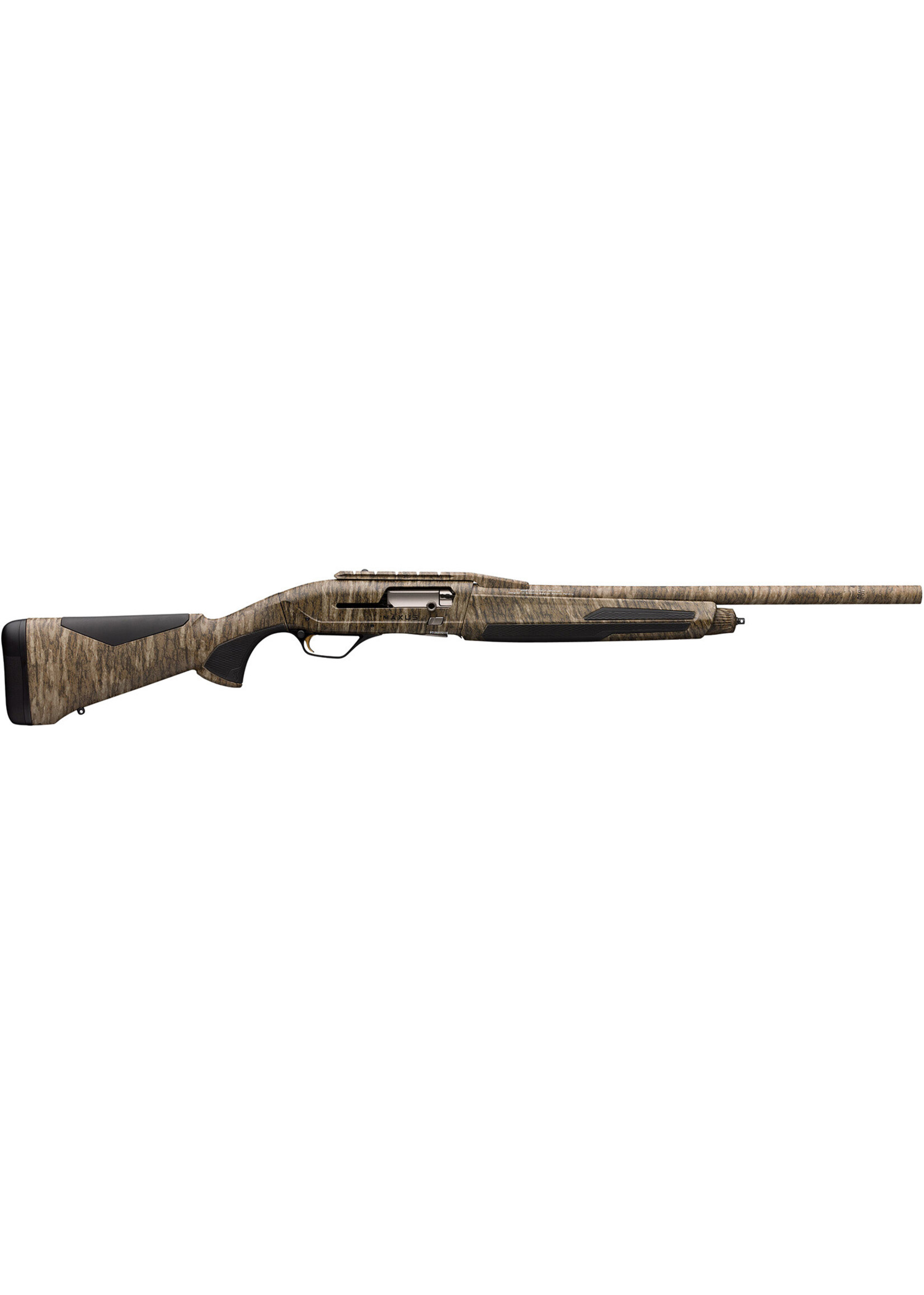 Browning SPECIAL ORDER Browning 011745321 Maxus II Rifled Deer 12 Gauge 3" 4+1 22" Fully Rifled Barrel, Mossy Oak Bottomland, Synthetic Furniture with Overmolded Grip Panels, Weaver Style Scope Mount
