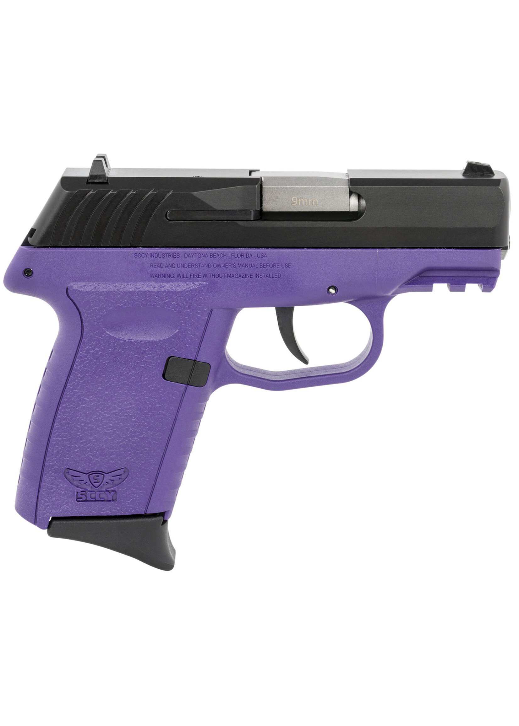Sccy Industries SCCY Industries CPX-2 Gen3 9mm Luger Caliber with 3.10" Barrel, 10+1 Capacity, Purple Finish Picatinny Rail Frame, Serrated Black Nitride Stainless Steel Slide, Polymer Grip & No Manual Thumb Safety