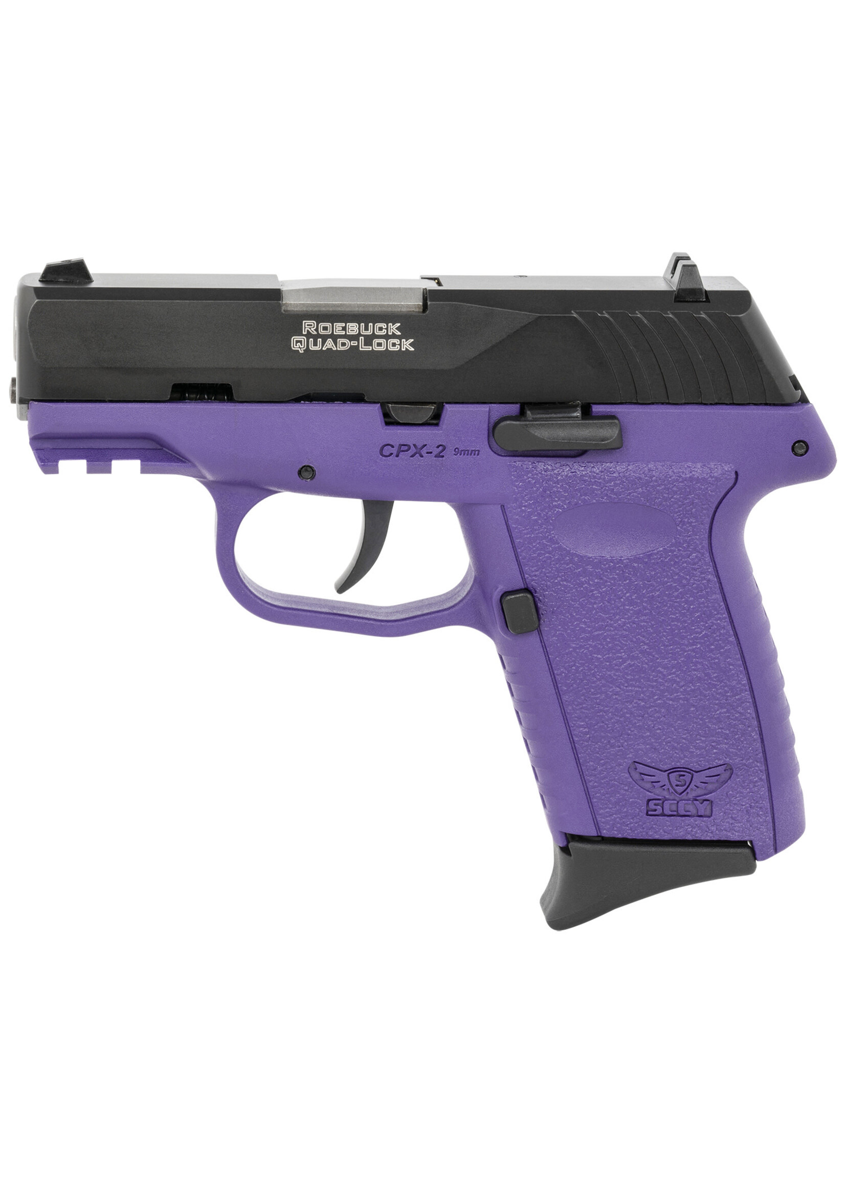 Sccy Industries SCCY Industries CPX-2 Gen3 9mm Luger Caliber with 3.10" Barrel, 10+1 Capacity, Purple Finish Picatinny Rail Frame, Serrated Black Nitride Stainless Steel Slide, Polymer Grip & No Manual Thumb Safety