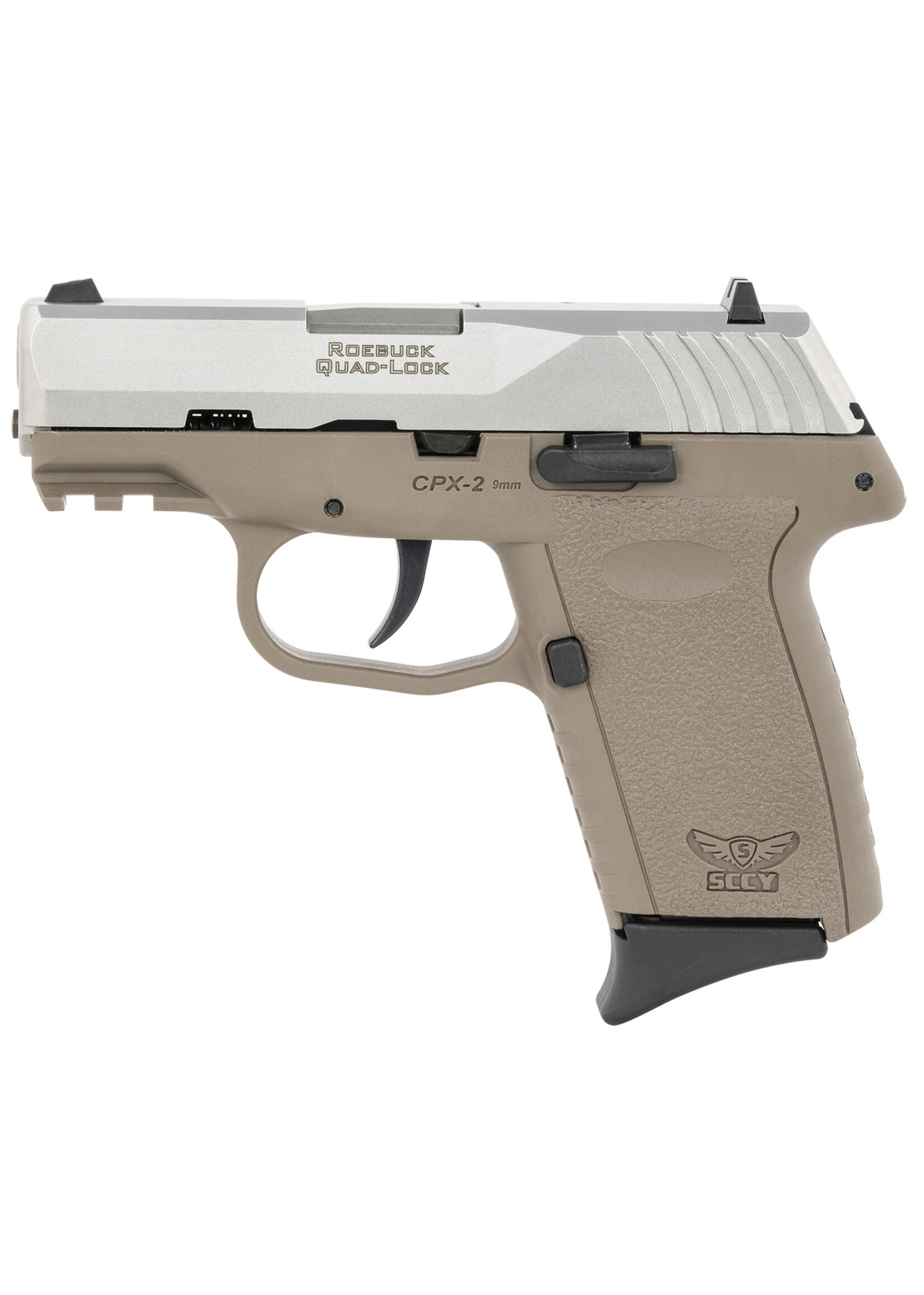 Sccy Industries SCCY Industries CPX-2 Gen3 9mm Luger Caliber with 3.10" Barrel, 10+1 Capacity, Flat Dark Earth Finish Picatinny Rail Frame, Serrated Stainless Steel Slide, Polymer Grip & No Manual Thumb Safety