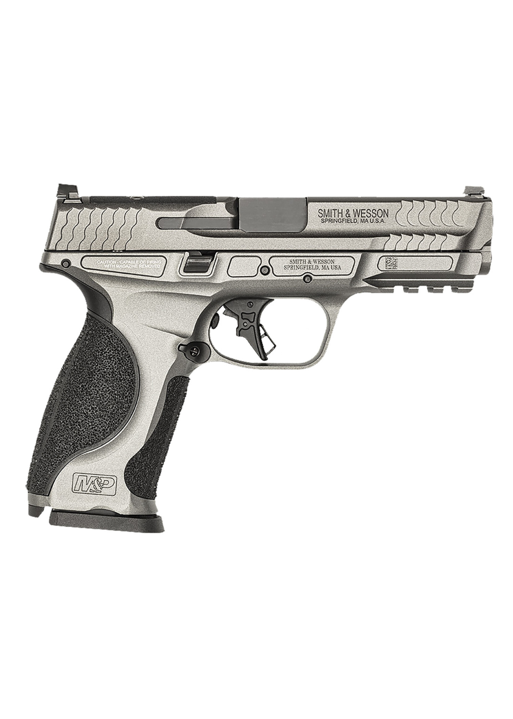 Smith and Wesson (S&W) Smith & Wesson 13971 M&P M2.0 Metal Optic Bundle Full Size Frame 9mm Luger 17+1, 4.25" Black Armornite Stainless Steel Barrel, Tungsten Gray Cerakote Optic Cut/Serrated Stainless Steel Slide, Tungsten Gray Cerakote Aluminum Fram