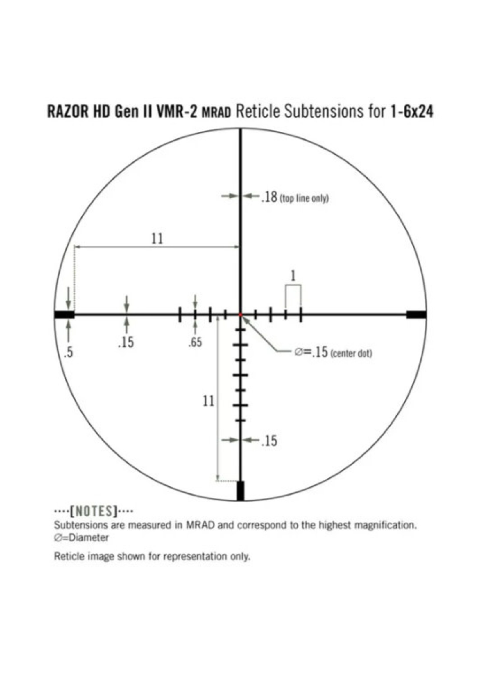 Vortex Vortex Razor Gen II HD-E 1-6x24 VMR-2 MRAD Riflescope RZR-16009