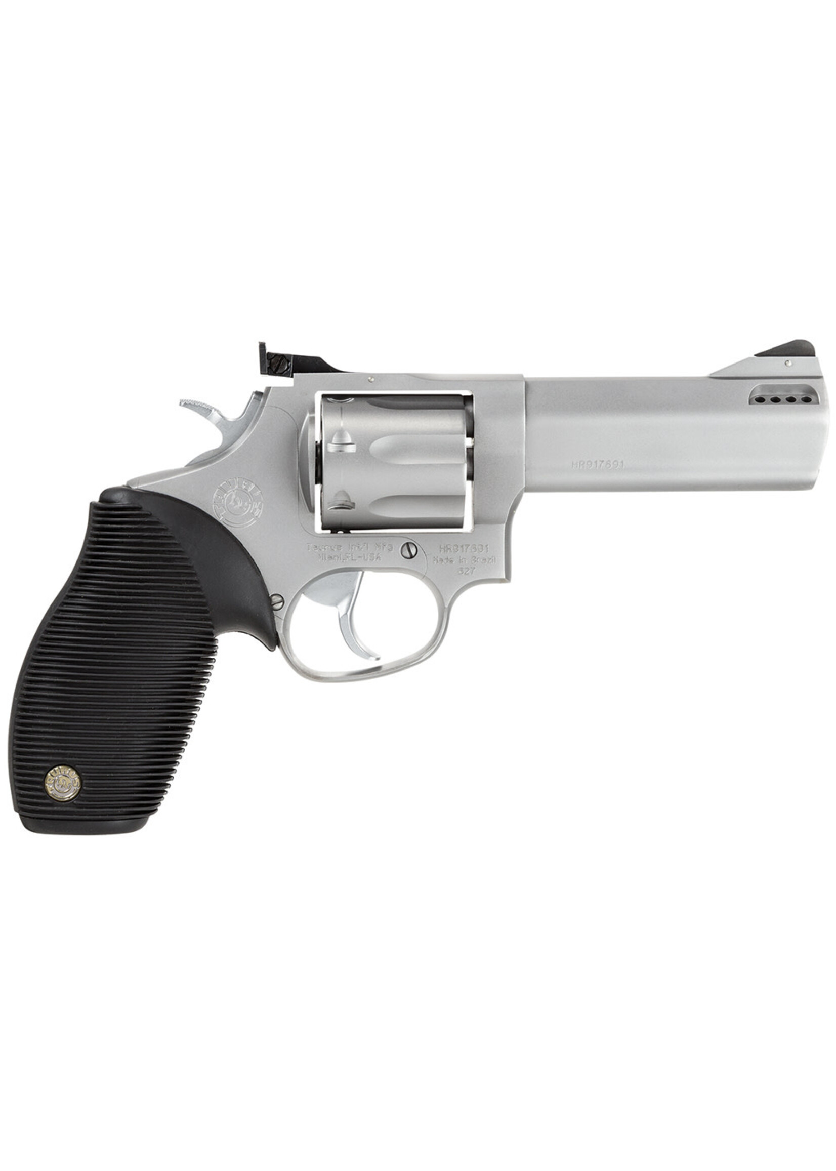 Taurus Taurus 2627049 Tracker 627 38 Special +P or 357 Mag Caliber with 4" Barrel, 7rd Capacity Cylinder, Overall Matte Finish Stainless Steel, Black Ribber Grip & Fixed Front Sight