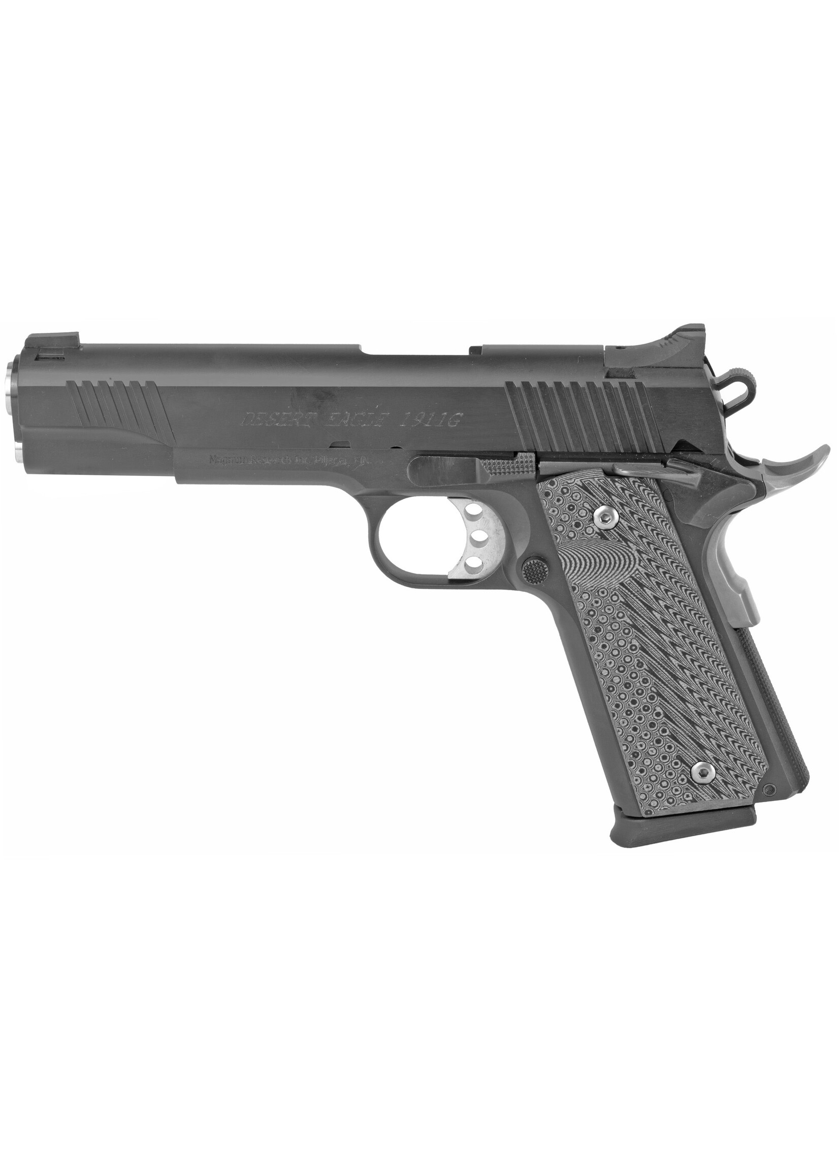 Magnum Research Magnum Research, 1911G, 1911, Semi-automatic, Metal Frame Pistol, Full Size, 45 ACP, 5" Barrel, Steel, Black, G10 Grips, Fixed Sights, 8 Rounds, 2 Magazines
