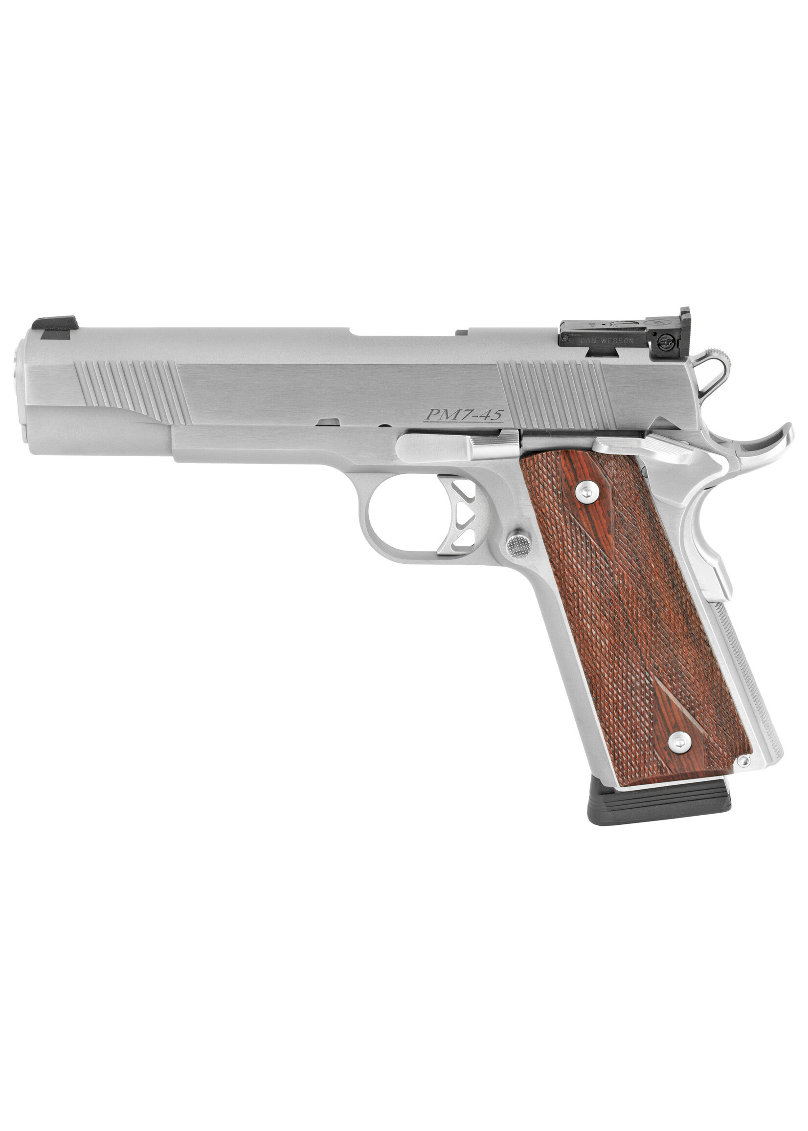 CZ USA / Dan Wesson Dan Wesson, Pointman Seven, Full Size, 45ACP, 5" Barrel, Steel Frame, Stainless Finish, Wood Grips, Adjustable Sights, 8Rd, 2 Magazines, CA Approved