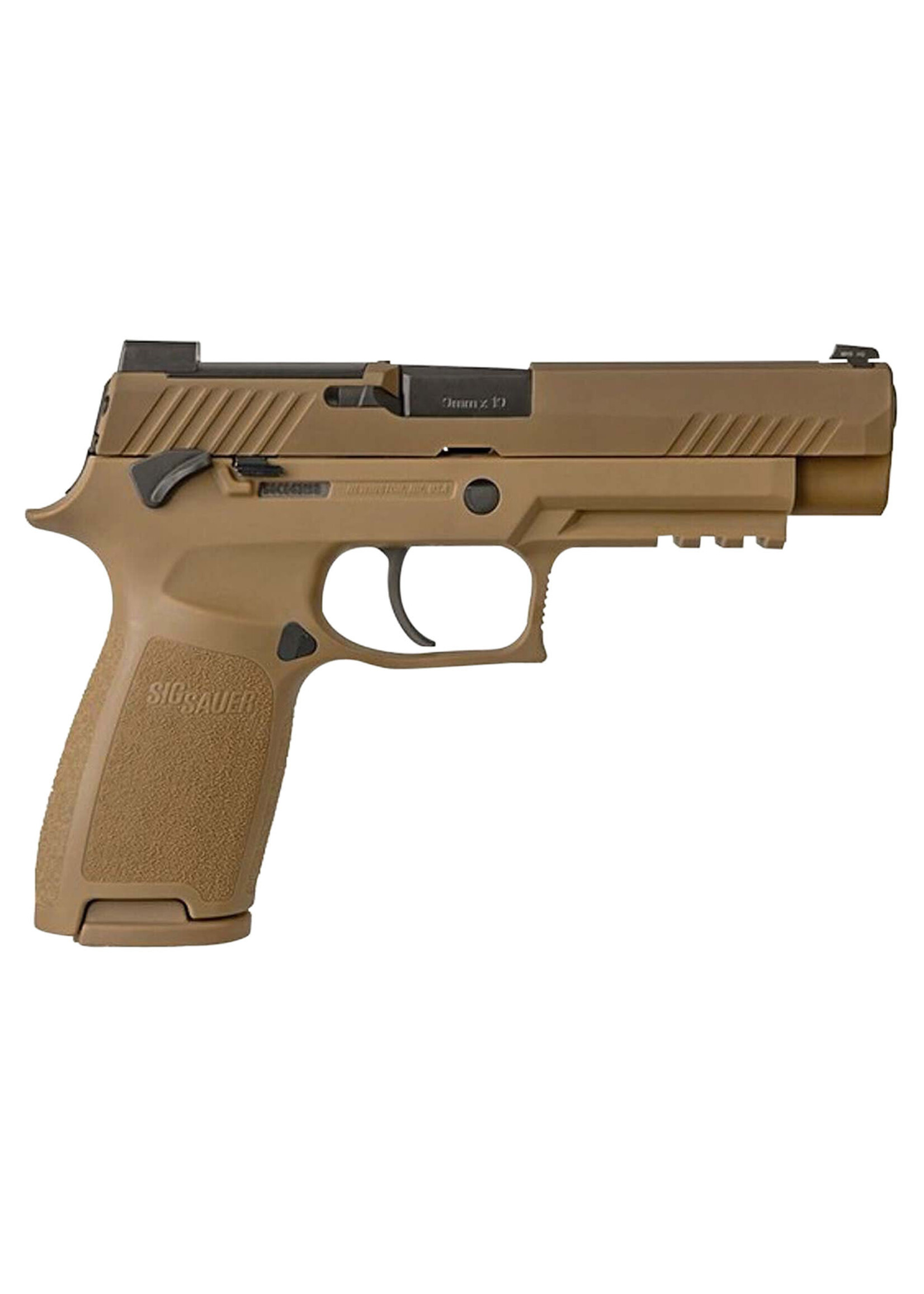 Sig Sauer Sig Sauer 320F9M17MS P320 M17 9mm Luger Caliber with 4.70" Barrel, 17+1 or 21+1 Capacity, Overall Coyote PVD Finish Stainless Steel, Picatinny Rail Frame, Serrated Slide, Polymer Grip & Manual Safety
