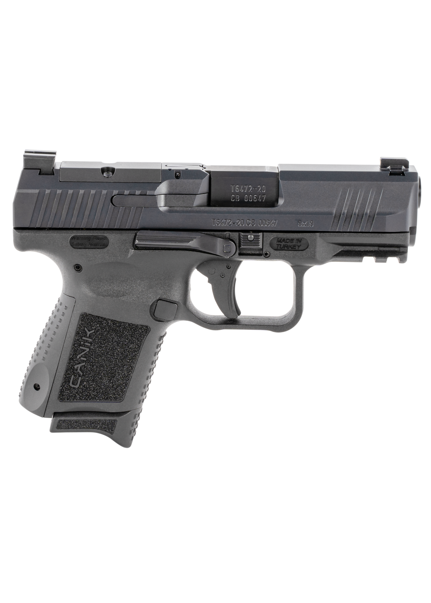 Canik Canik TP9 Elite Subcompact 9mm Luger Caliber with 3.60" Barrel, 15+1 or 12+1 Capacity, Black Finish with Picatinny Rail, Serrated Nitride Finish Steel Slide & Interchangeable Backstrap Grip