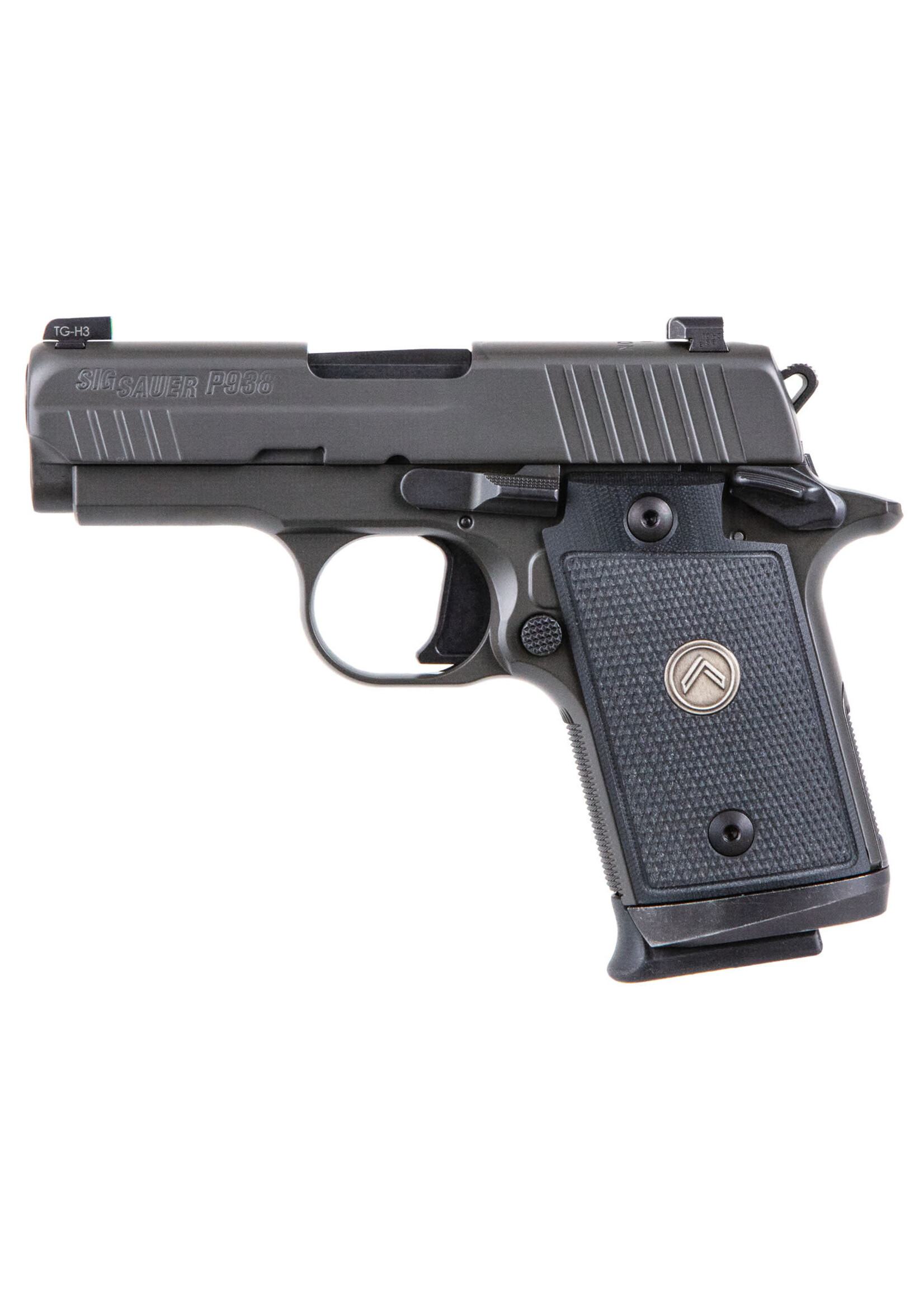 Sig Sauer Sig Sauer 9389LEGION P938 Micro-Compact Legion 9mm Luger Caliber with 3" Barrel, 7+1 Capacity, Overall Legion Gray Cerakote Metal Finish, Beavertail Frame, Serrated Slide & Black G10 Grip Includes 3 Mags