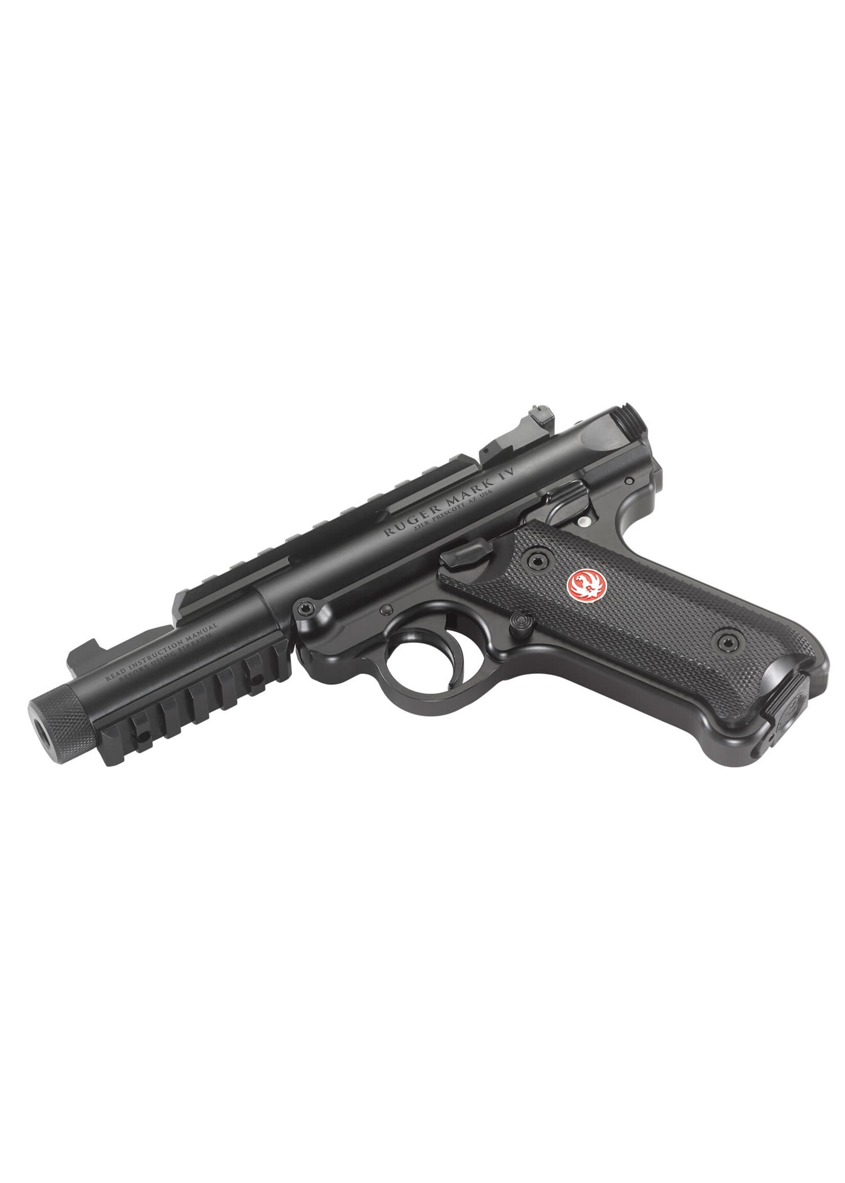 Ruger Ruger 40150 Mark IV Tactical 22 LR 4.40" Threaded Barrel 10+1, Blued Blued Alloy Steel, Aluminum Grip Frame With Checkered Polymer Grip, Top & Bottom Picatinny Rails, Ambidextrous Manual Safety, Optics Ready