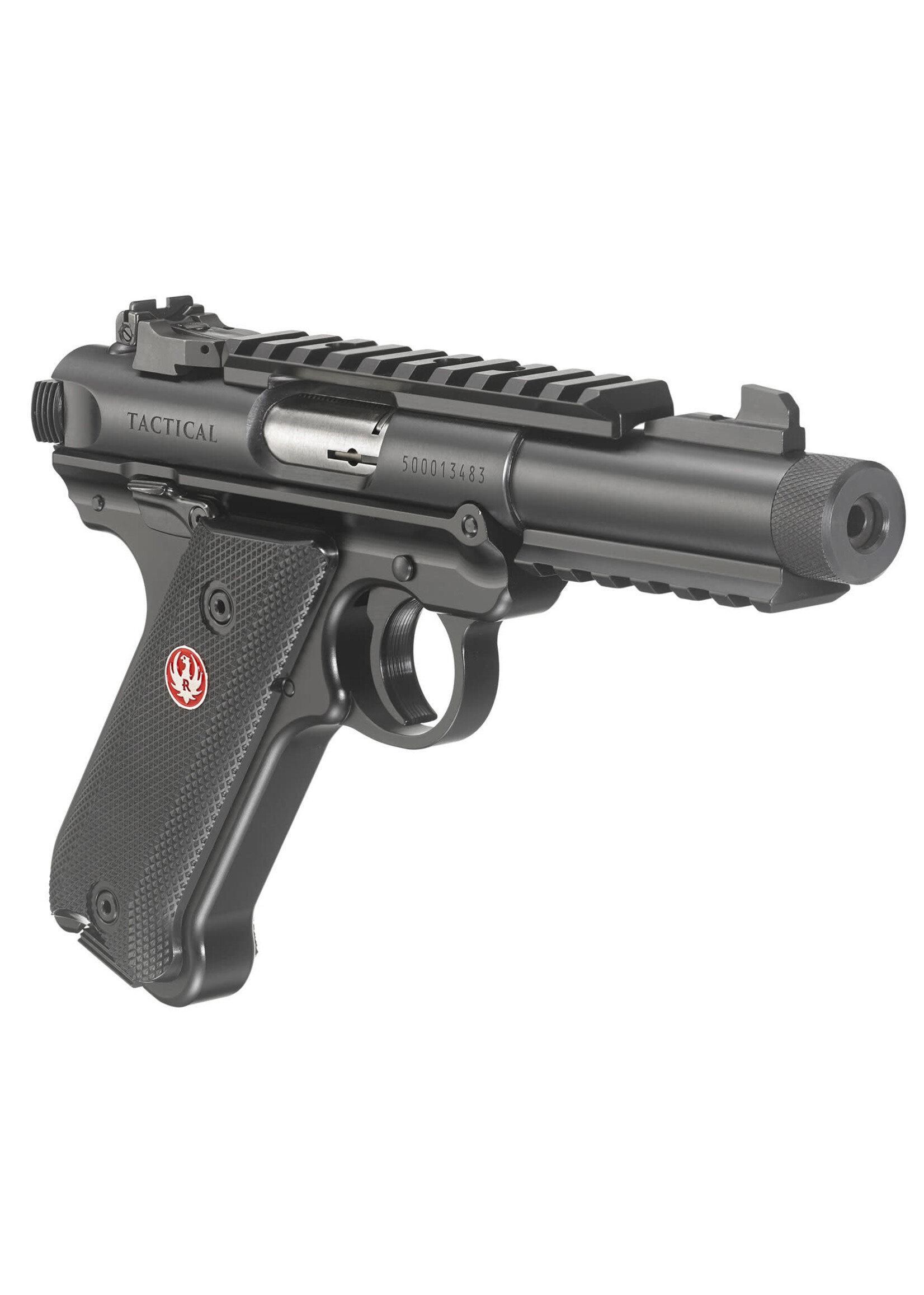 Ruger Ruger 40150 Mark IV Tactical 22 LR 4.40" Threaded Barrel 10+1, Blued Blued Alloy Steel, Aluminum Grip Frame With Checkered Polymer Grip, Top & Bottom Picatinny Rails, Ambidextrous Manual Safety, Optics Ready