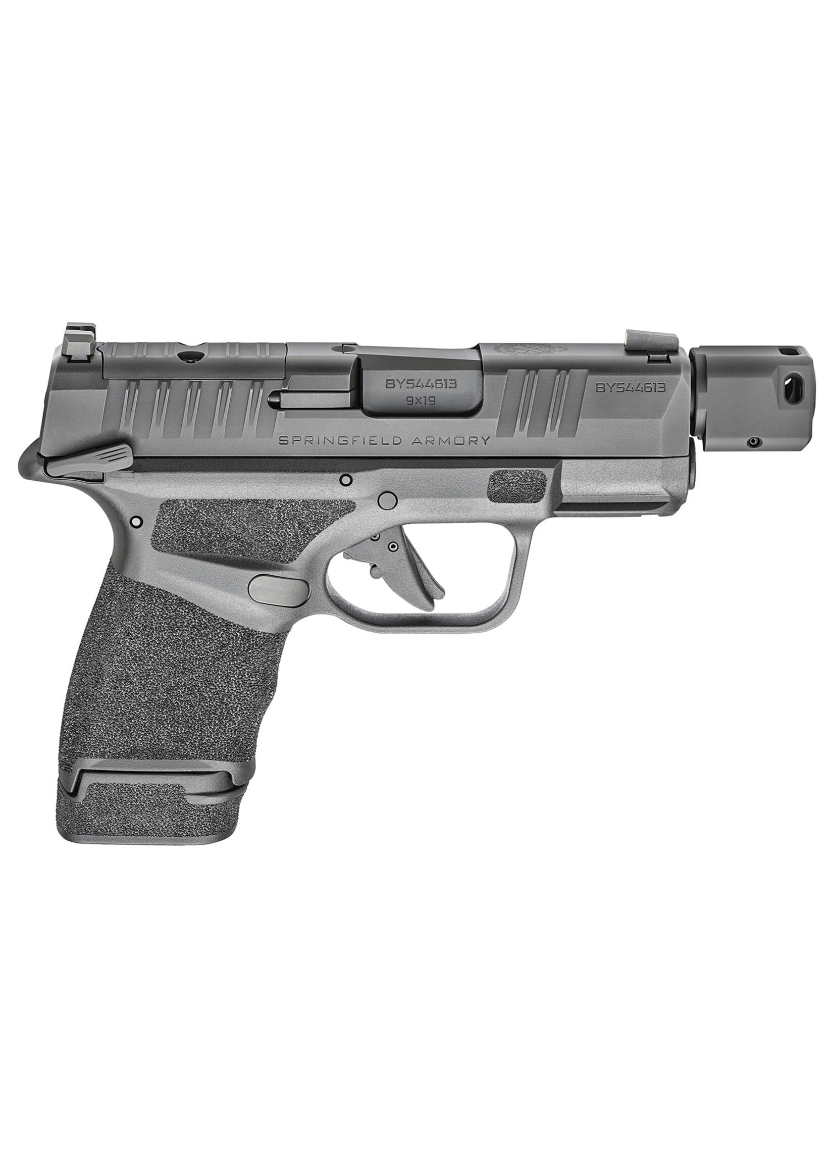 Springfield Armory Springfield Armory HC9389BTOSPMS Hellcat Micro-Compact RDP 9mm Luger 13+1/11+1 3.80" Threaded/Compensated Barrel, Black Polymer Frame w/Picatinny Acc. Rail & Adaptive Grip Texture, Optic Ready Slide, Ambidextrous Manual Thumb Safety