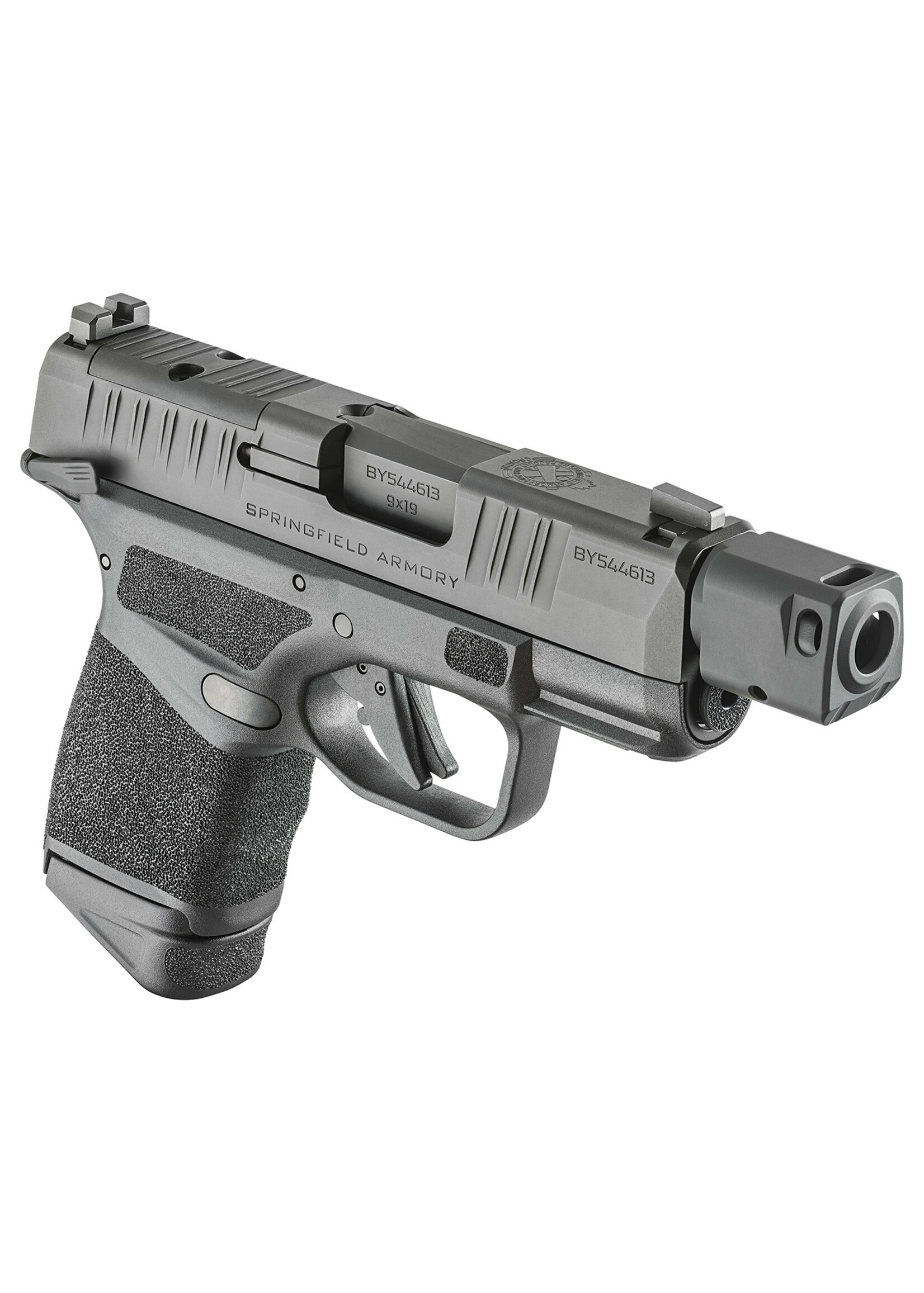 Springfield Armory Springfield Armory HC9389BTOSPMS Hellcat Micro-Compact RDP 9mm Luger 13+1/11+1 3.80" Threaded/Compensated Barrel, Black Polymer Frame w/Picatinny Acc. Rail & Adaptive Grip Texture, Optic Ready Slide, Ambidextrous Manual Thumb Safety