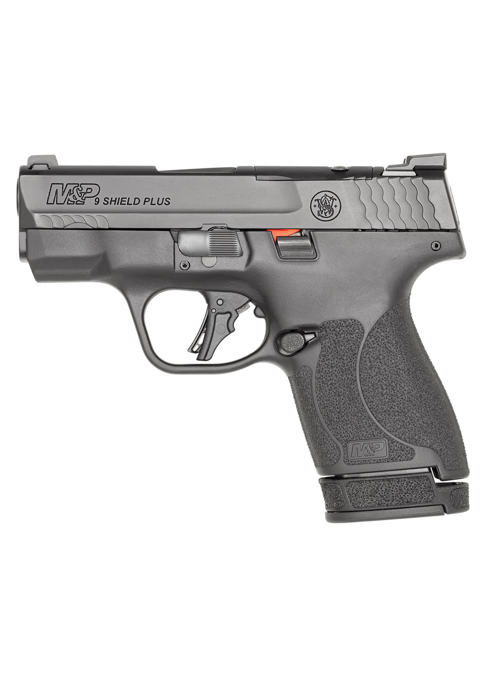Smith and Wesson (S&W) Smith & Wesson 13534 M&P Shield Plus Optic Ready 9mm Luger 3.10" Barrel 10+1 Or 13+1, Black Polymer Frame, Optic Cut Armornite Stainless Steel Slide, Orange Ring Tritium Front/Black Tritium Rear Night Sights, No Manual Safety