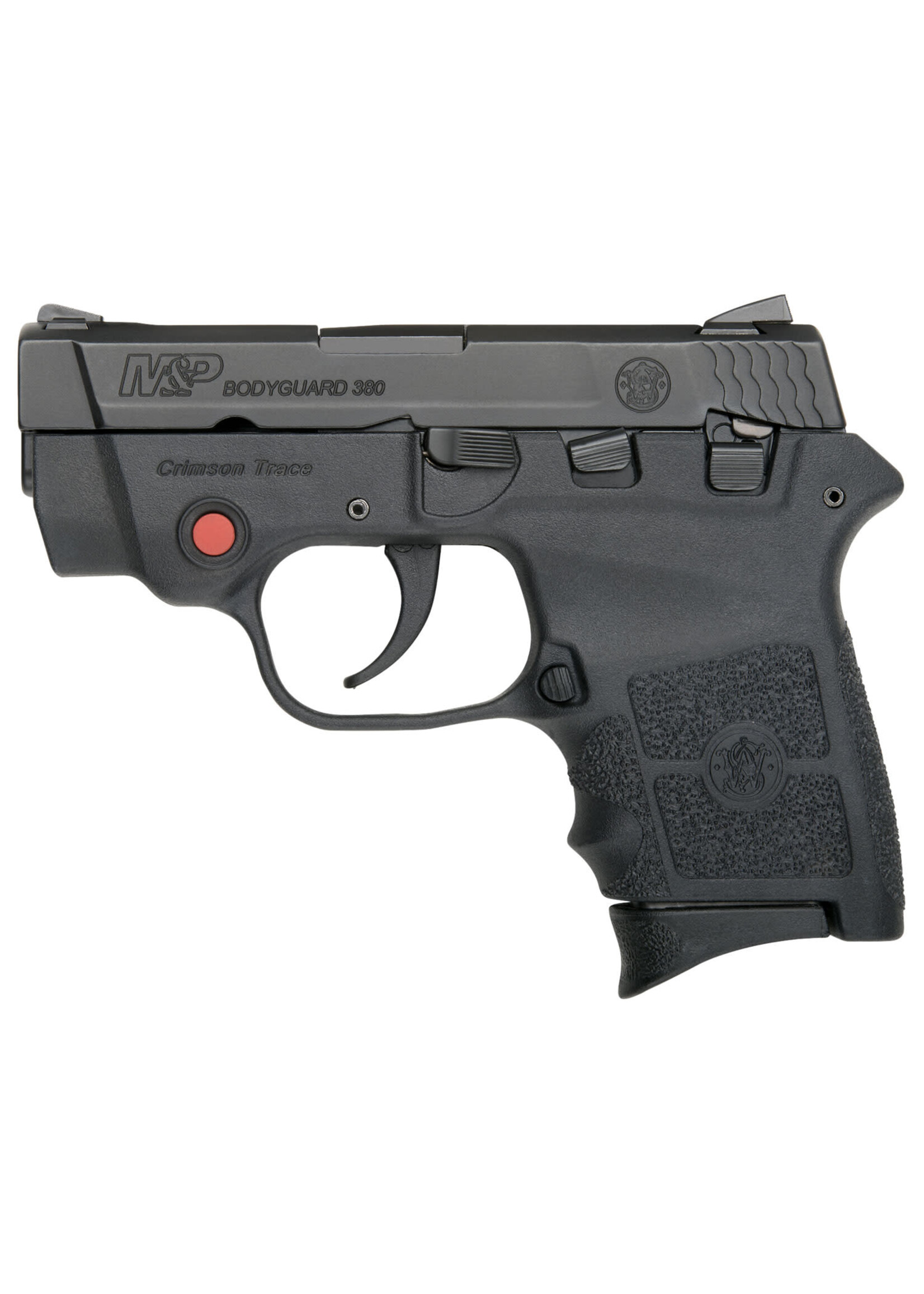 Smith and Wesson (S&W) Smith & Wesson 10048 M&P Bodyguard w/CT Laser Micro-Compact Frame 380 ACP 6+1, 2.75" Black Stainless Steel Barrel, Black Armornite Serrated Stainless Steel Slide, Matte Black Polymer Frame & Finger Grooved Grip, Ambidextrous