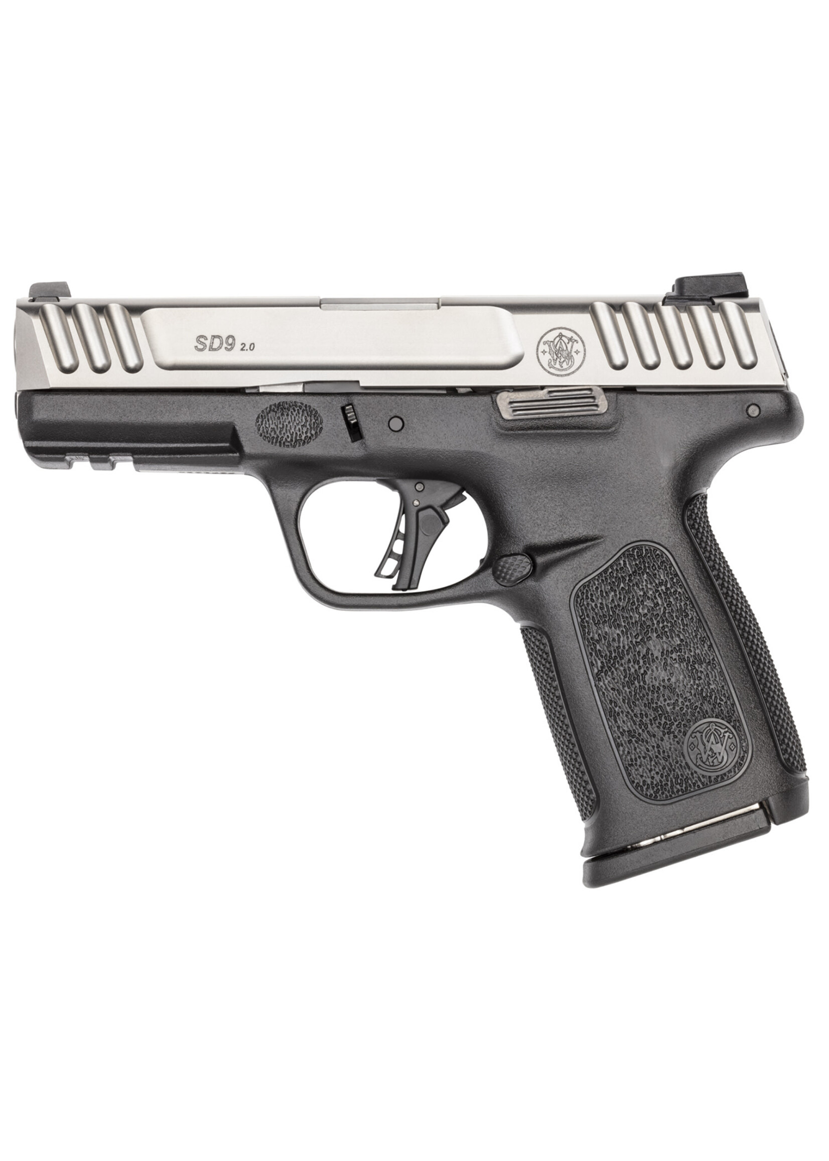 Smith and Wesson (S&W) Smith & Wesson 13931 SD9 2.0 Compact Frame 9mm Luger 16+1, 4" Stainless Steel Barrel, Satin Stainless Steel Serrated Slide, Black Polymer Frame w/Picatinny Rail, Black Textured Polymer Grip
