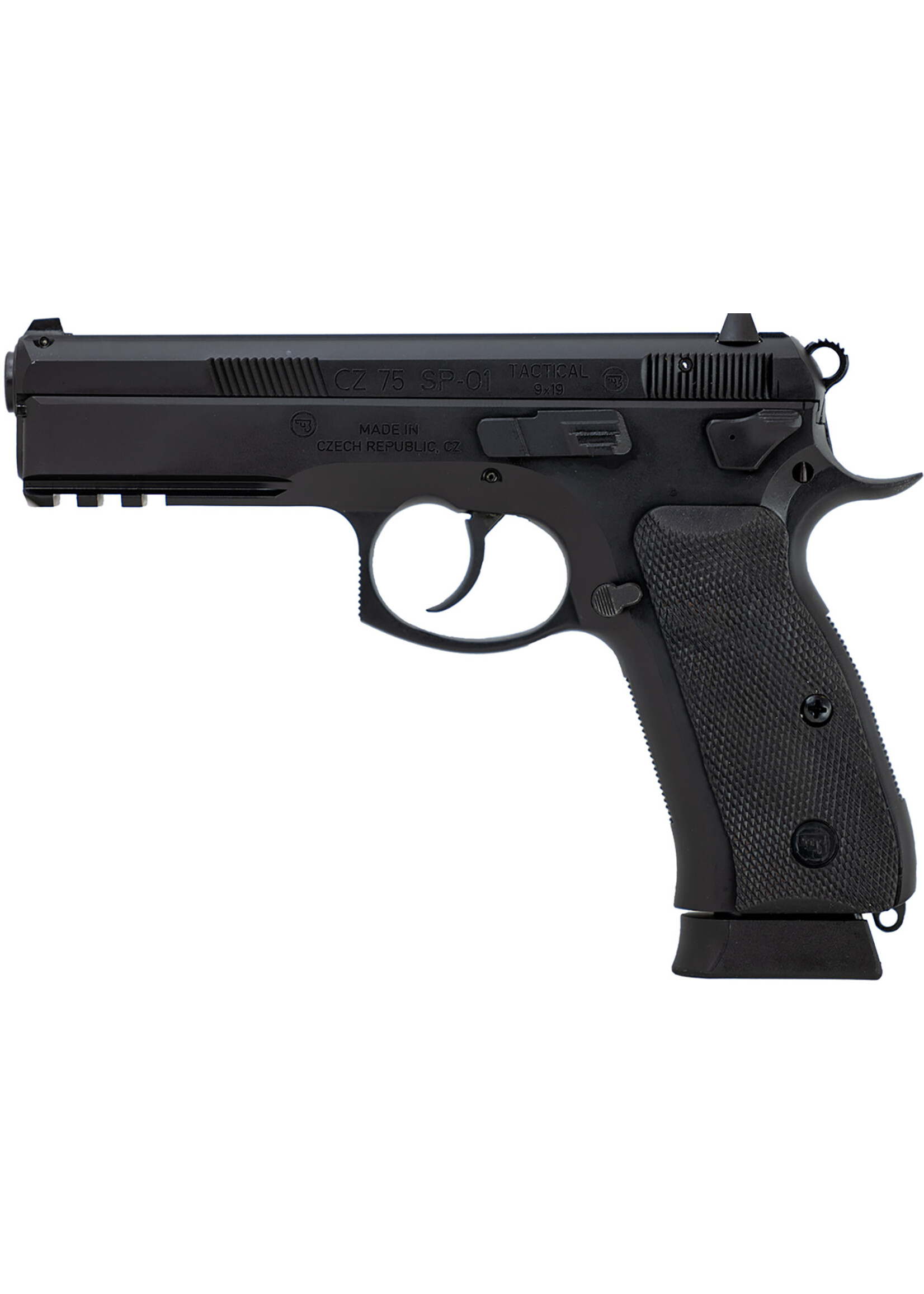 CZ USA CZ, 75 SP-01 Tactical, Semi-Automatic, DA/SA, Full Size, 9MM, 4.6" Cold Hammer Forged Barrel, Steel Frame, Black Finish, Rubber Grips, Luminescent 3 Dot Sights, Decocker, 2 Magazines, 19 Rounds