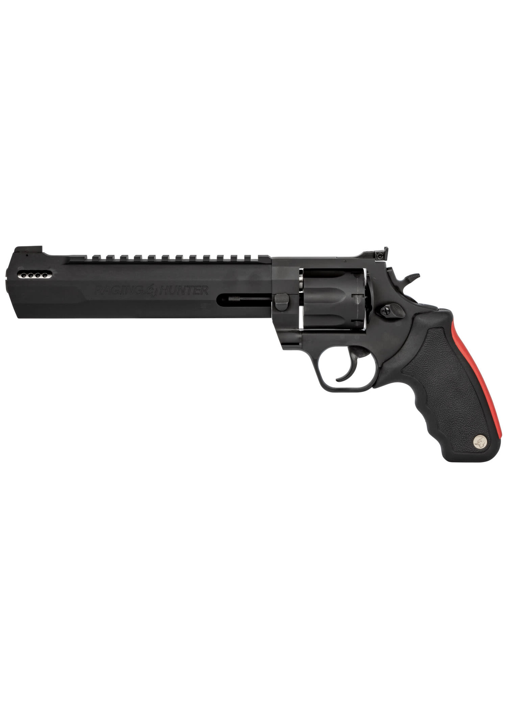 Taurus Taurus 2357081RH Raging Hunter 38 Special +P or 357 Mag Caliber with 8.37" Picatinny Rail/Ported Barrel, 7rd Capacity Matte Black Oxide Finish Cylinder, Matte Black Oxide Finish Steel Frame & Black Rubber with Integrated Red Cushion Insert Grip
