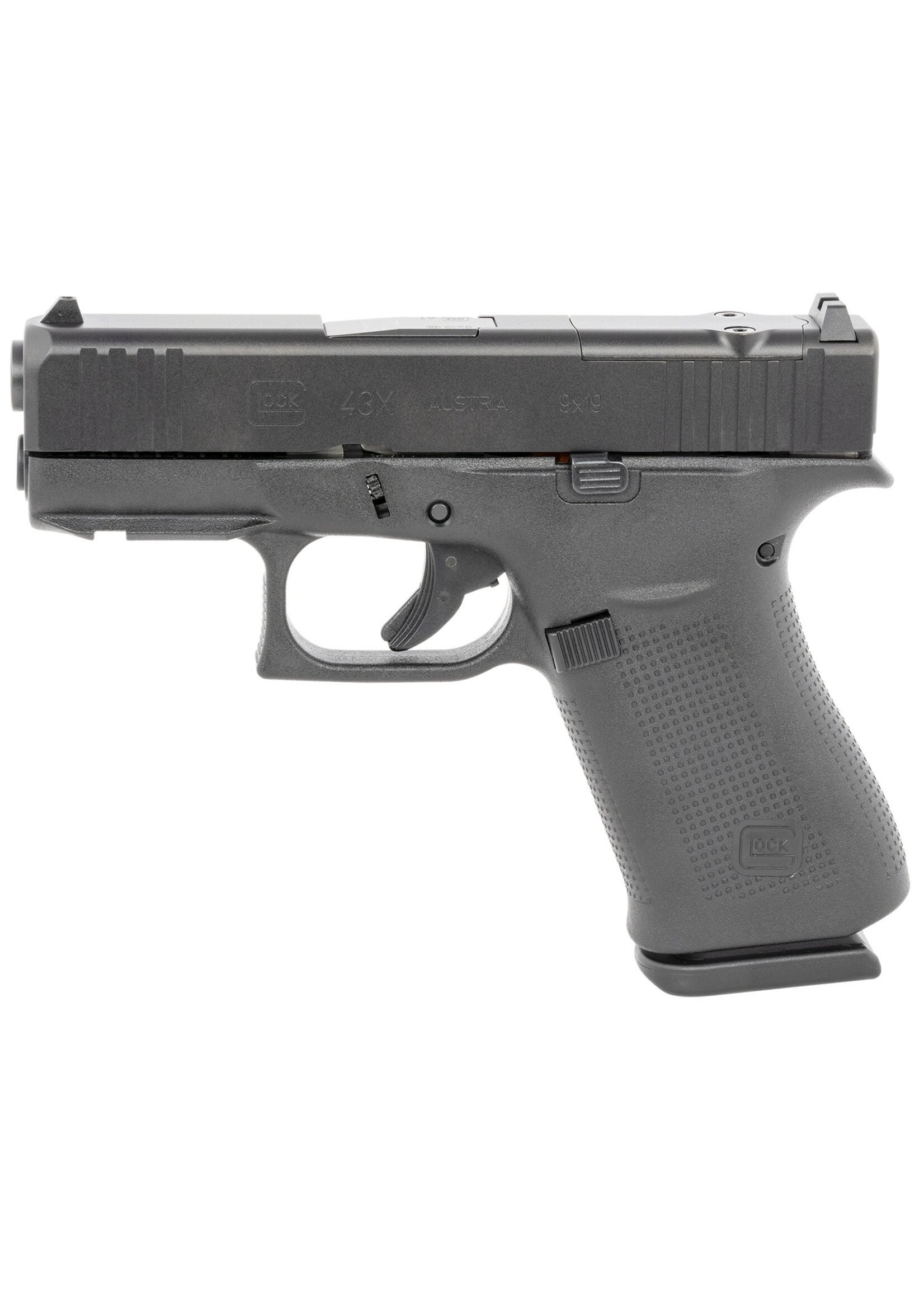 Glock Glock PX4350201FRMOS G43X MOS Sub-Compact 9mm Luger 10+1 3.41" Black GMB Barrel, Black nDLC MOS Cut/Serrated Steel Slide, Black Polymer Frame w/Picatinny Rail Black Textured Polymer Grip Ambidextrous