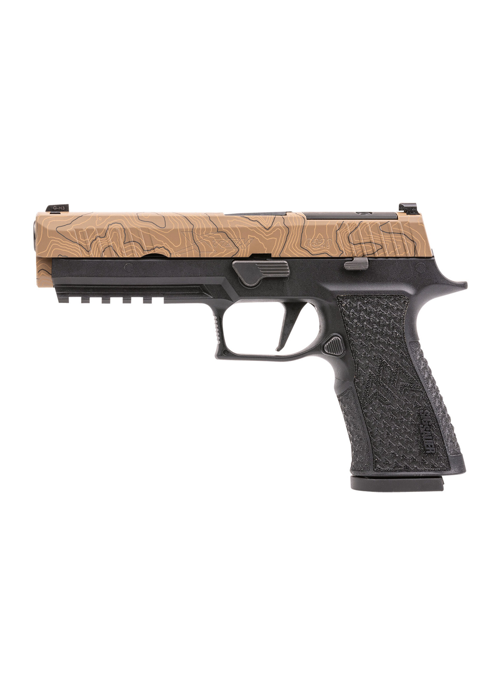 Sig Sauer Sig Sauer 320X510CXR3CWR2 P320 XTen Endure Full Size Frame 10mm Auto 15+1, 5" Black Bull Barrel, Coyote Brown Cerakote Optic Ready/Serrated w/Laser Etched Topographic Pattern Stainless Steel Slide, Black Stainless Steel Frame w/Beavertail & Picat