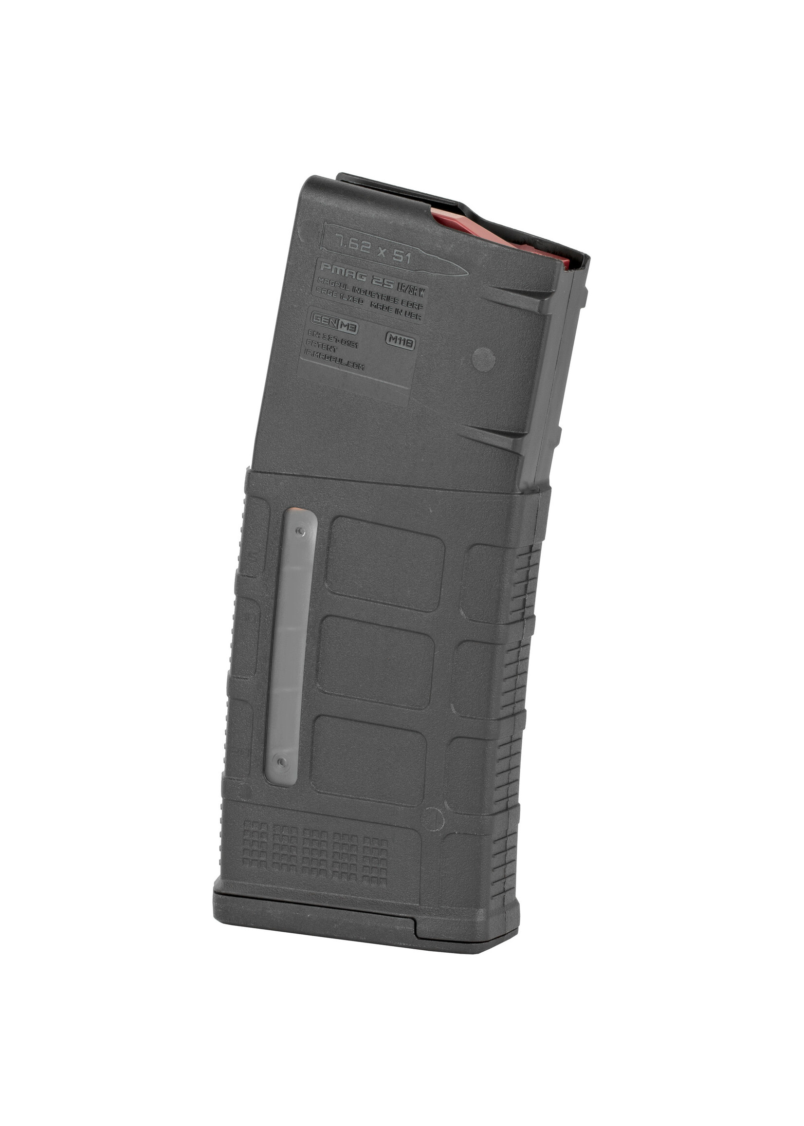 Magpul Magpul MAG577-BLK PMAG GEN M3 25rd Detachable w/Capacity Window 308 Win/7.62x51mm NATO Fits AR-10/M110/SR25 Black Polymer