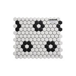 MOS-SBP-HEXAGON 1'' WHITE+BLACK MATTE FLOWER