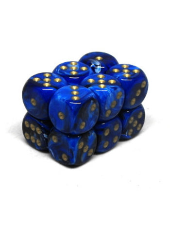 Chessex Brique 12 D6 Vortex Blue-Green/gold CHX27636