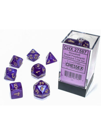 Chessex Set 7D Poly Borealis Luminary Royal Purple/Gold