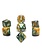 Chessex Set 7D Poly Gemini Gold-Green/White