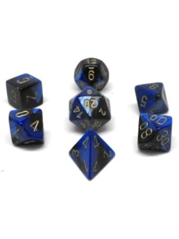 Chessex Set 7D Poly Gemini Black-Blue/Gold