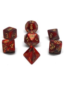 Chessex Set 7D Poly Scarab Scarlet/Gold