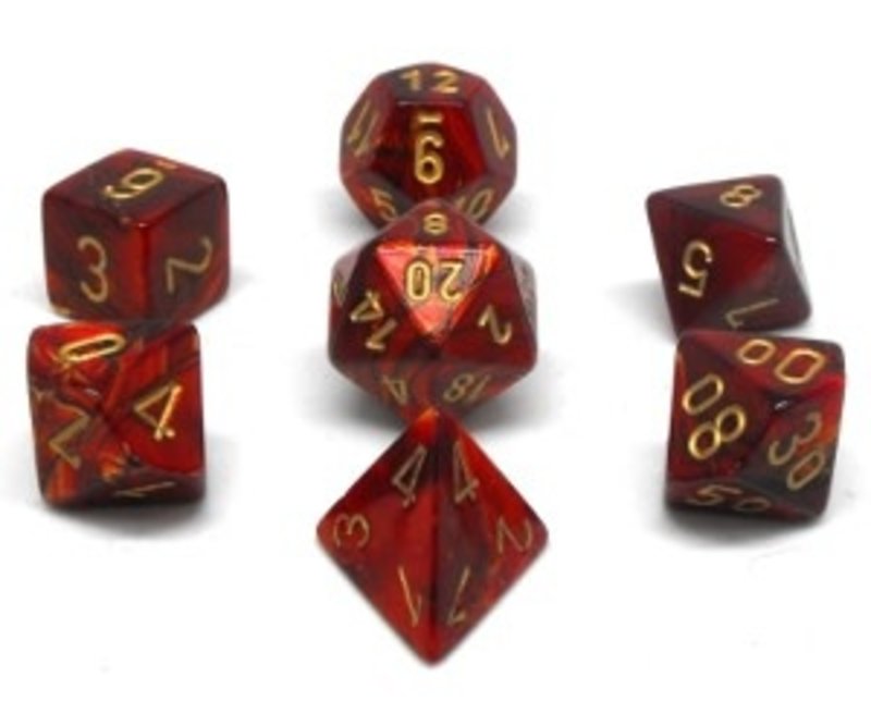 Chessex Set 7D Poly Scarab Scarlet/Gold