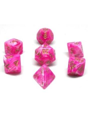 Chessex Set 7D Poly Vortex Pink/Gold