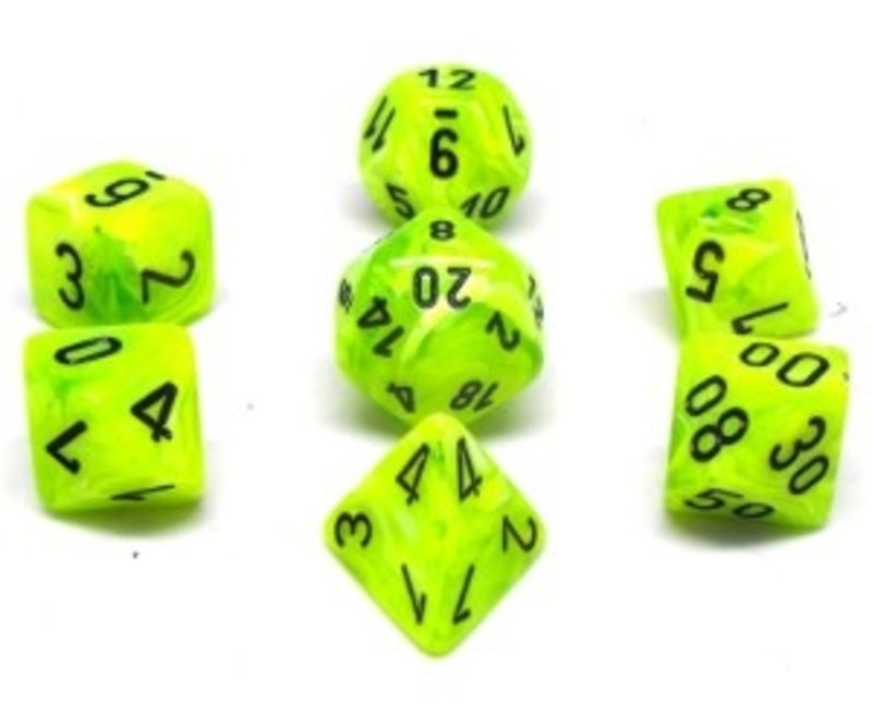 Chessex Set 7D Poly Vortex Bright Green/Black