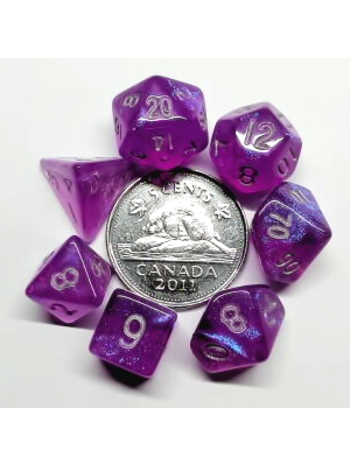 Metallic Dice Game Mini-Des Polyedriques: Stardust Purple