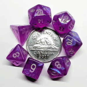 Metallic Dice Game Mini-Des Polyedriques: Stardust Purple