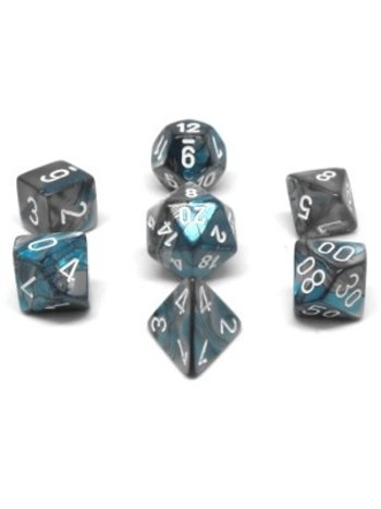 Chessex Set 7D Poly Gemini Steel-Teal/White