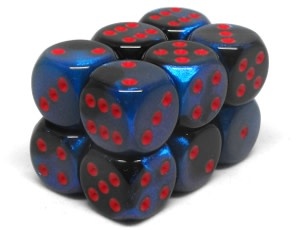 Chessex Brique 12 D6 Gemini Black-Starlight/Red