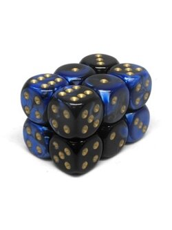 Chessex Brique 12 D6 Gemini Noir-Bleu/Or
