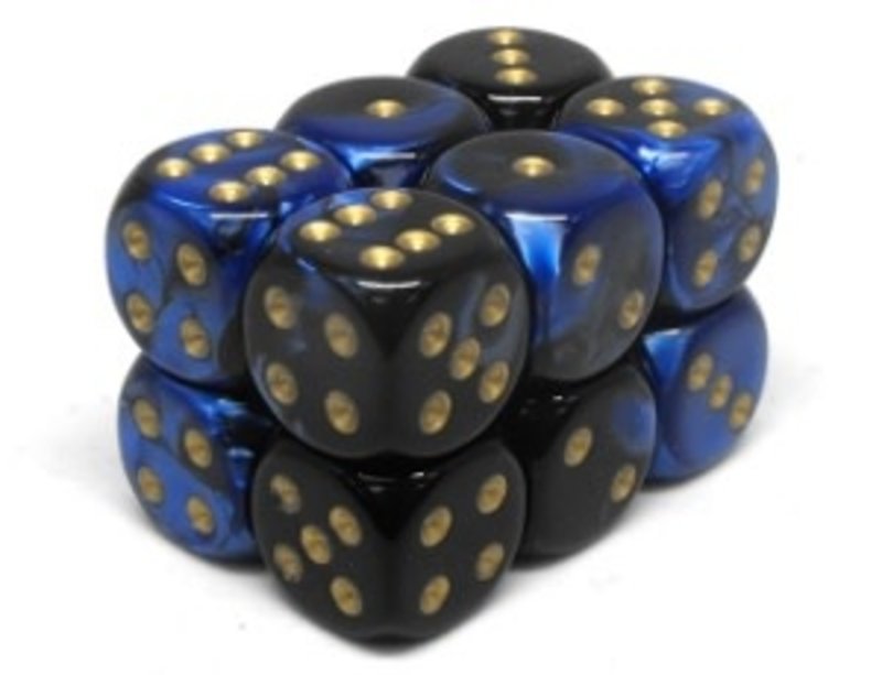 Chessex Brique 12 D6 Gemini Noir-Bleu/Or