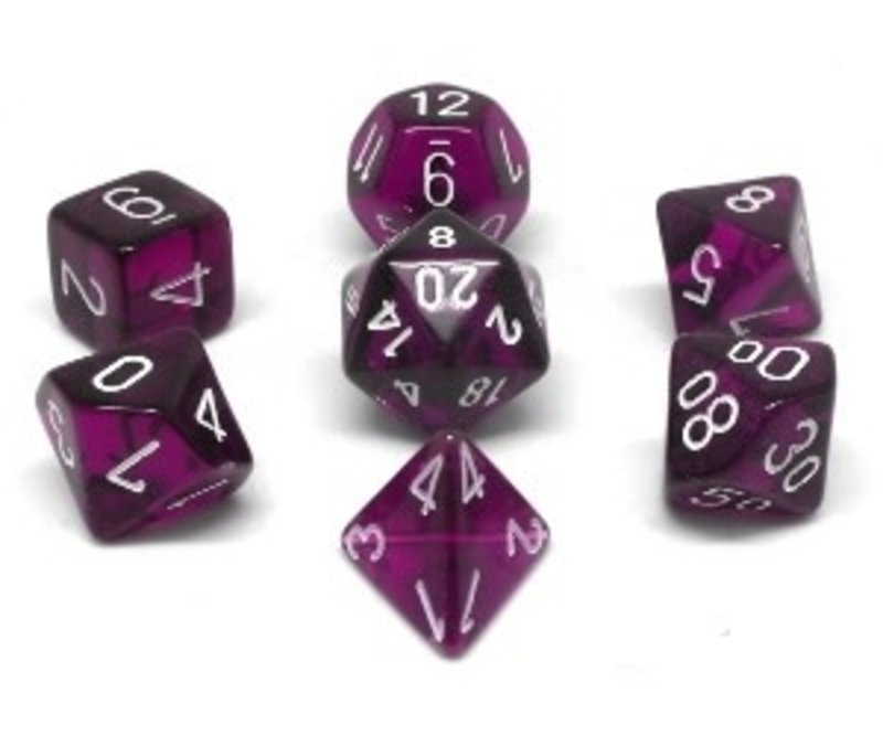 Chessex Set 7D Poly Translucent Purple/White
