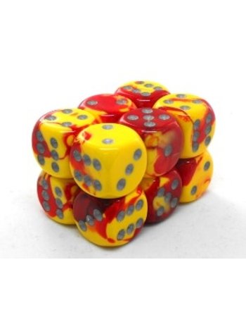 Chessex Brique 12 D6 Gemini Red-Yellow/Silver