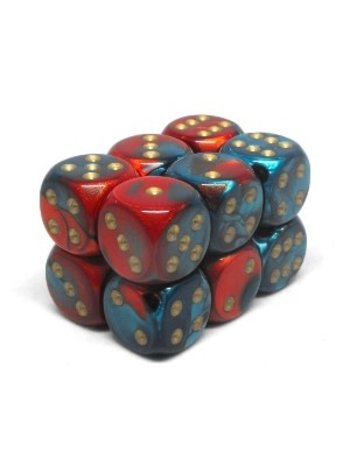 Chessex Brique 12 D6 Gemini Red-Teal/Gold