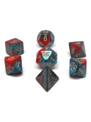 Chessex Set 7D Poly Gemini Red-Teal/Gold